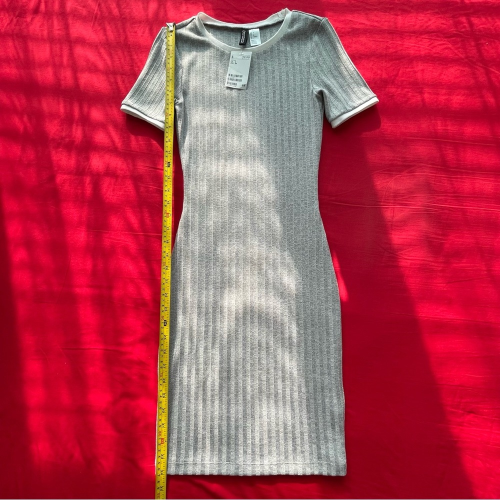 H&M Rib aling Dress in Gray Size US 4 - Picture 6 of 7